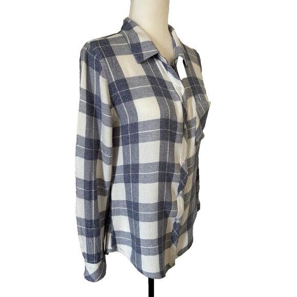 RAILS Long Sleeve Shirt Size Small Button Up White Blue Hunter River Melange - Picture 4 of 7